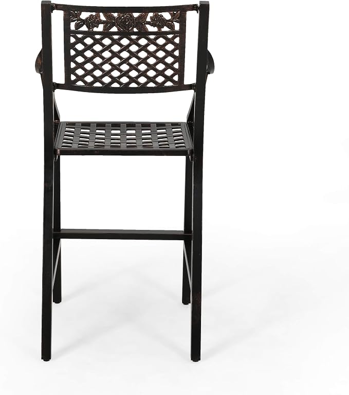 Christopher Knight Home Athena Outdoor 29" Aluminum Barstool, Copper Finish - Image 8