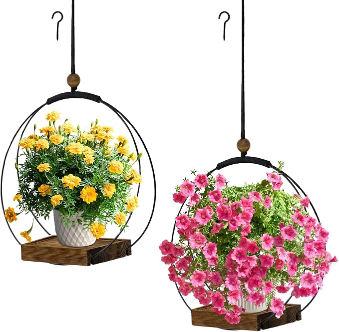 2 Pack Hanging Planter for Indoor Plants, Modern Boho Macrame Hanger, Wall - Image 8