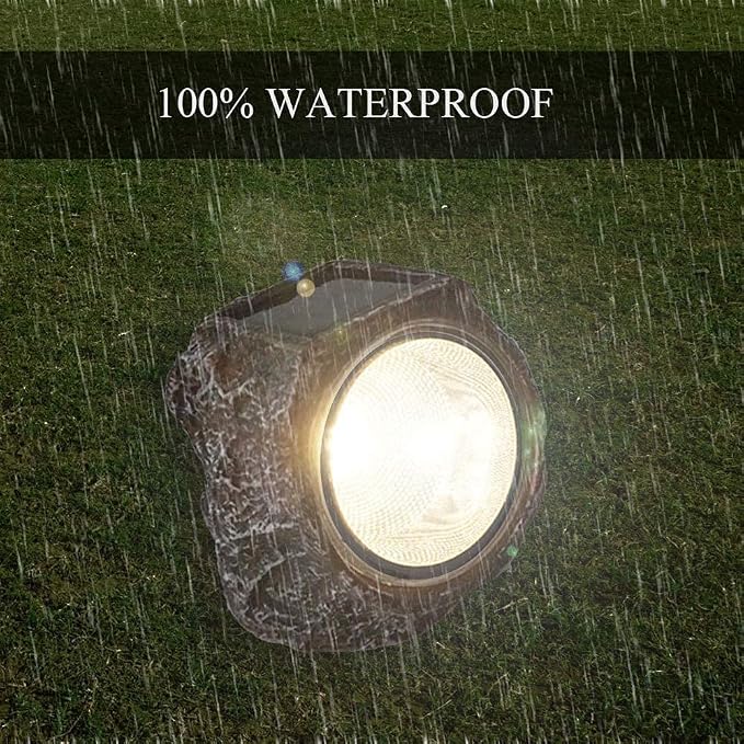 EiGreen Solar Garden Rock Lights Outdoor, 2 Pack 10 LED Waterproof Solar - Image 5