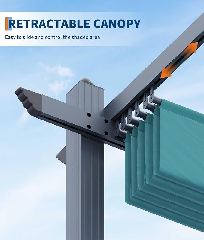10 x 10 ft Aluminum Pergola - Image 4