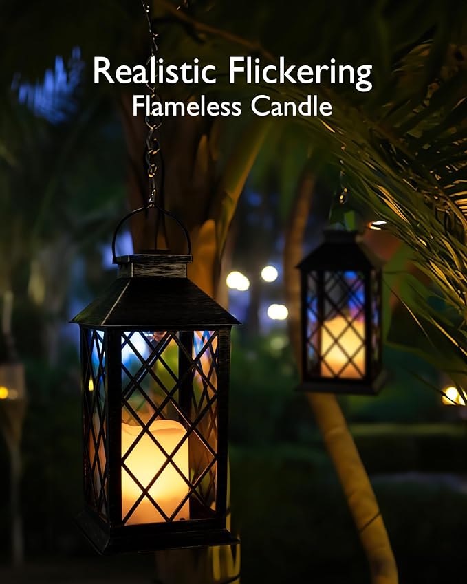 Homemory Solar Lanterns Outdoor Waterproof Hanging - Image 5