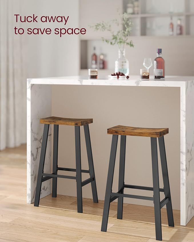 VASAGLE Bar Stools Set of 2, Counter Height Stools, Bar Chairs - Image 4