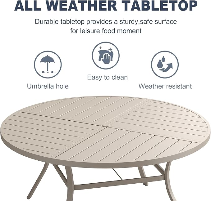 VICLLAX 7 Pieces Patio Outdoor Dining Set - Image 7