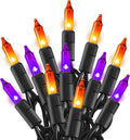 TW SHINE Purple and Orange Halloween Lights, 20FT 100 Count Incandescent Mini by TWSHINE