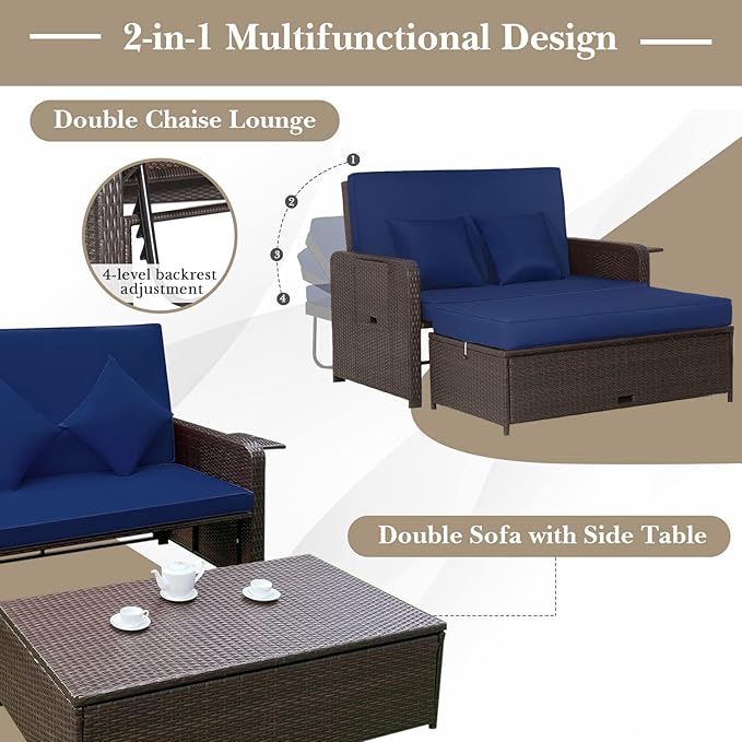Tangkula Patio Rattan Daybed - Image 4