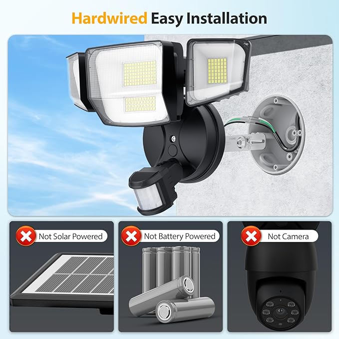 Onforu 90W 10000LM LED Motion Sensor Outdoor Lights, 4-Head Dusk to Dawn - Image 2