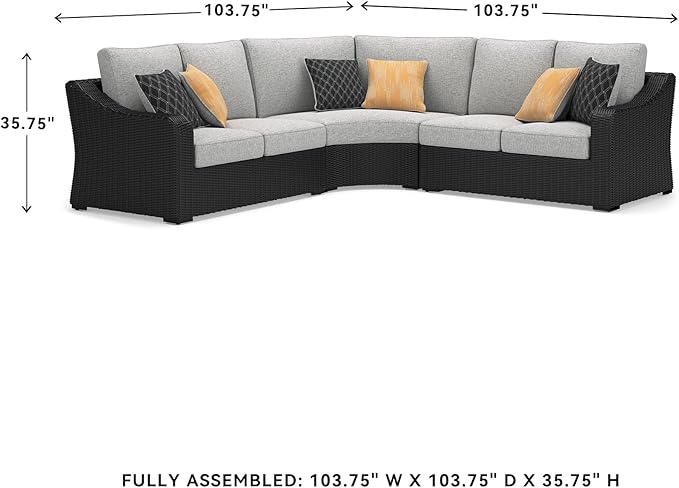 Signature Design by Ashley Beachcroft Curved Modern 3-Piece Outdoor Sectional - Image 3