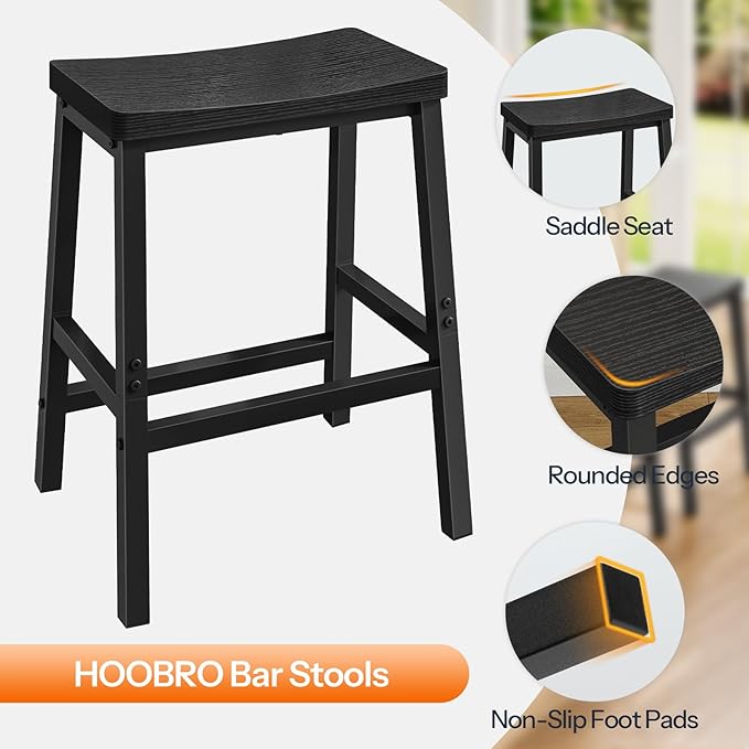 HOOBRO Bar Stools Set of 4, Counter Height Bar Stools, 23.6'' Bar Chairs - Image 5