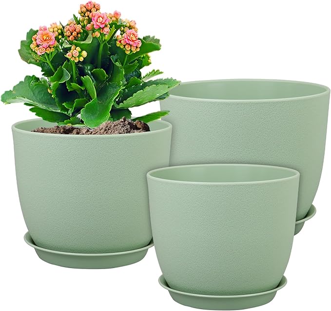 Medium Plant Pots 10/9/8 inch, Flower Pots by WSMKSZ