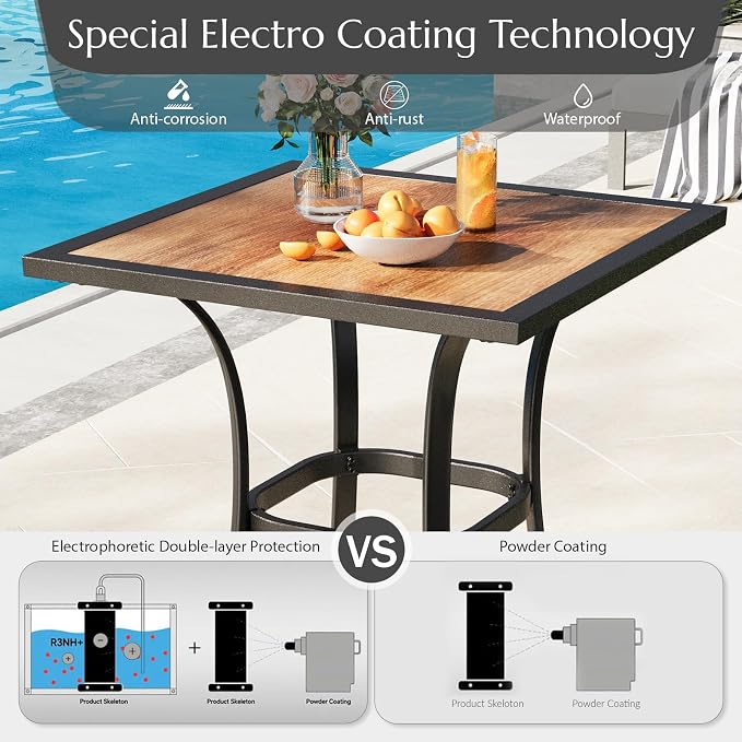AECOJOY Outdoor Height Bar Table, High Top Outdoor Pub - Image 6