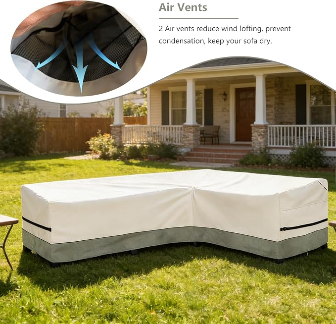 okcool Outdoor Sectional Sofa Cover Waterproof-L-Shaped Patio Furniture Covers - Image 5