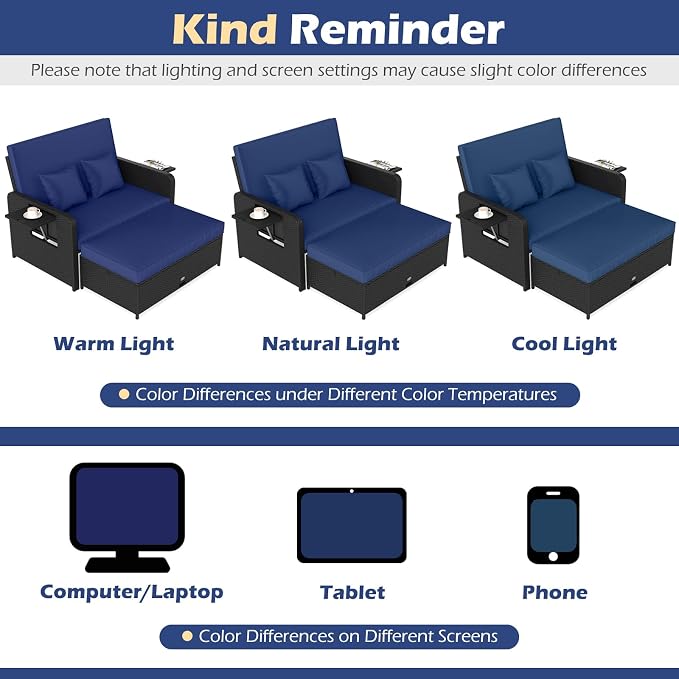 COSTWAY Patio Rattan Daybed - Image 9
