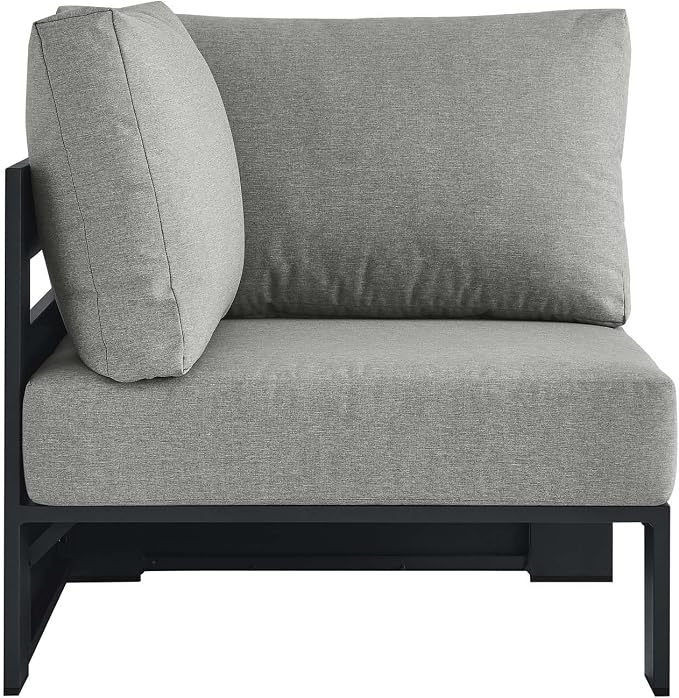 Modway Tahoe Aluminum Outdoor Sectional Corner Chair Gray - Image 4