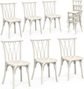 VINGLI Plastic Outdoor Dining Chairs Set of 6, Stackable Patio Dining Chairs by VINGLI