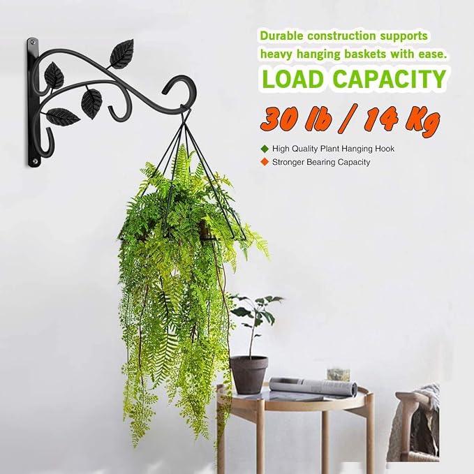 Axgo Wall Mount Hanging Plant Hook, Rust-Resistant Metal Plant Hanger - Image 5