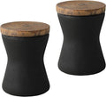 SUNBURY Outdoor Accent Table, Concrete Garden Stool End Table Set of 2 by SUNBURY