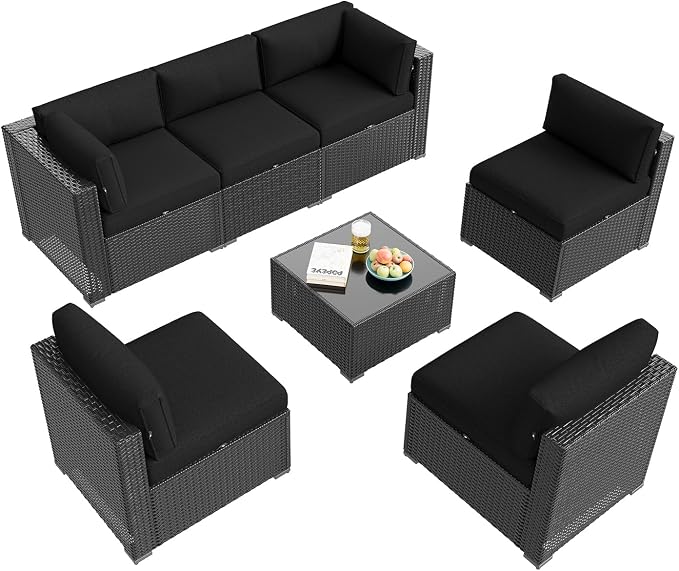 Aoxun Patio Furniture Set, 7 Piece Outdoor Sectional Sofas - Image 9