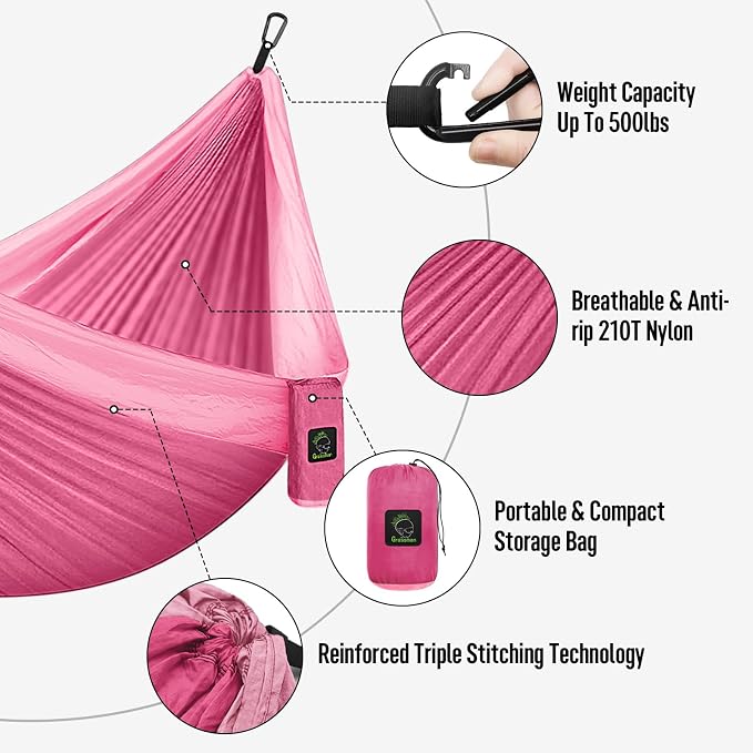 Grassman Camping Hammock Double & Single Portable Hammock - Image 4