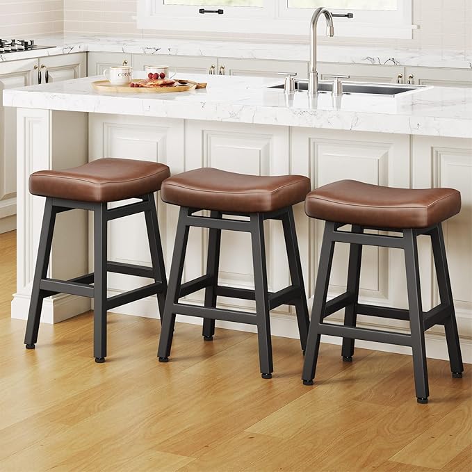 Counter Height Bar Stools Set of 3, 24 Inch Barstools by Raynesys