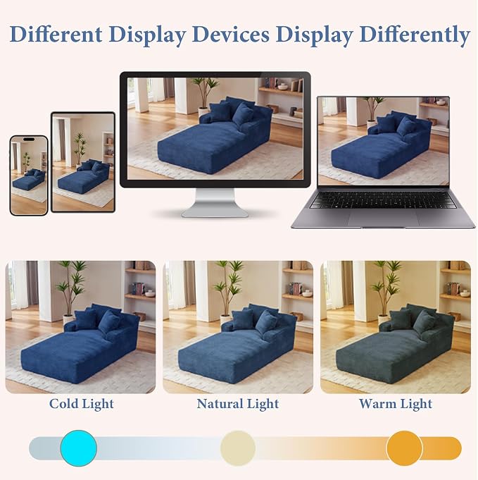 78.7" Chaise Lounge Chair Indoor, Oversized Boneless Couch Comfy Upholstered - Image 9