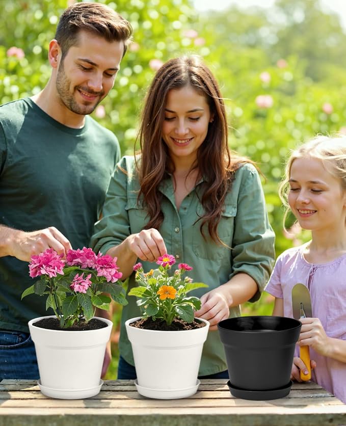 homenote Plant Pots, 6 Inch Flower Pots - Image 2