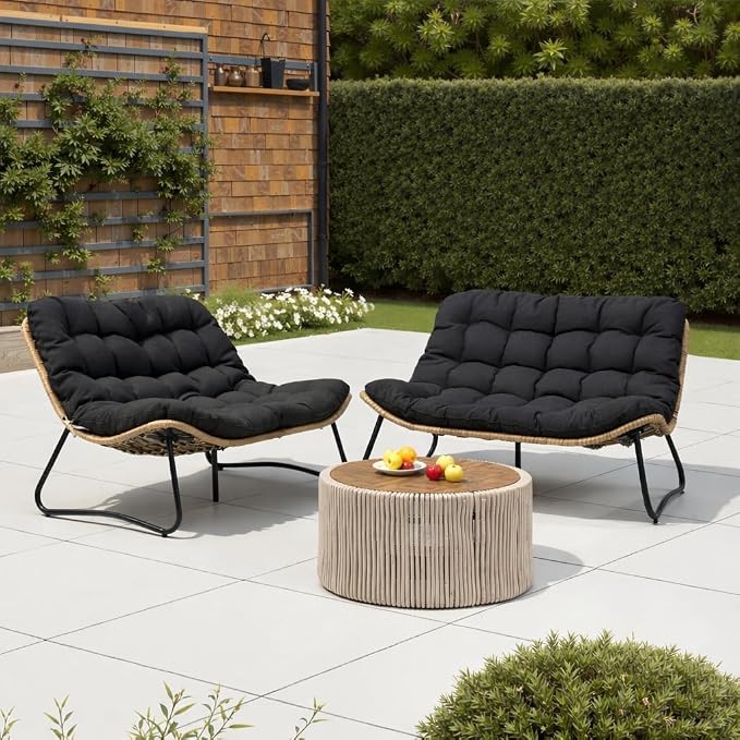 Crestlive Products Outdoor Loveseat 2PCS, Patio Conversation Set, All-Weather by CrestliveProducts