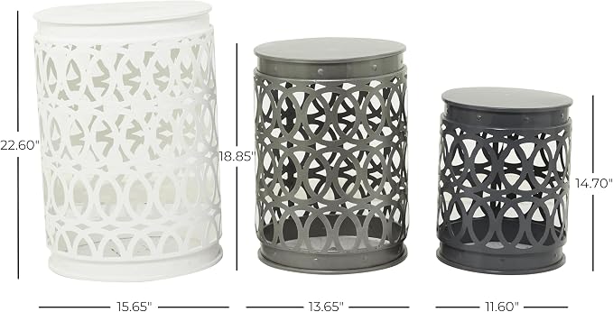 Deco 79 Metal Side End Accent Table Indoor Outdoor Nesting End Table - Image 3