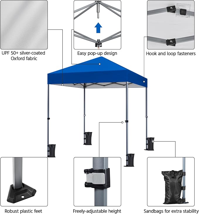 Yaheetech 6.6×6.6 Pop Up Canopy Easy Set-up Tent, Portable Outdoor Canopy - Image 4