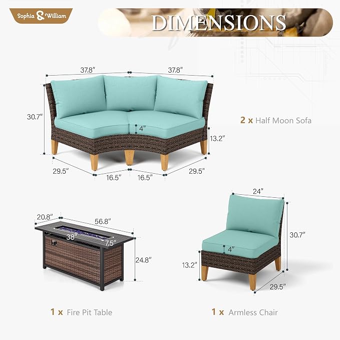 Sophia & William Patio Furniture Set - Image 7