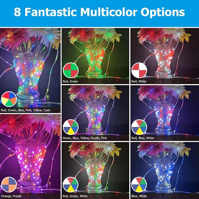 200ft Outdoor Rope Light, IP68 Waterproof 25 Color Changing String Lights - Image 3