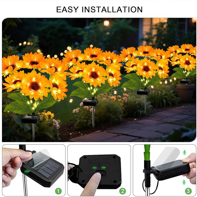 Solar Sunflower Lights 6 Pack - Image 7