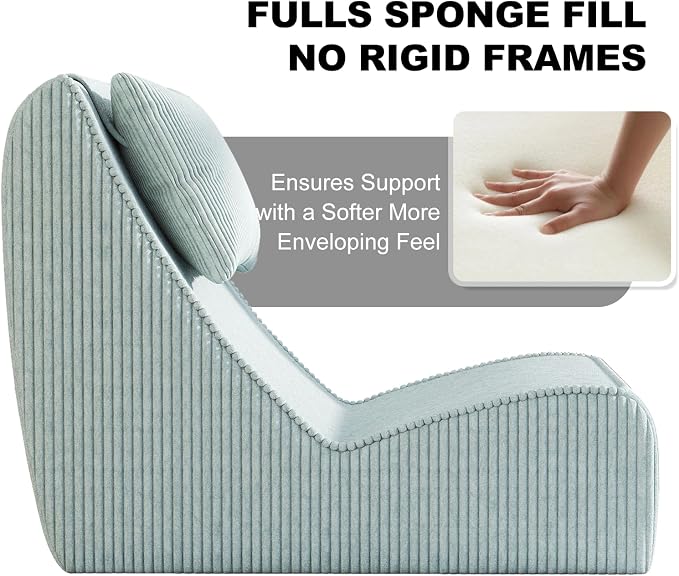 Giant Bean Bag Chair for Adults, Corduroy Chaise Lounge - Image 4