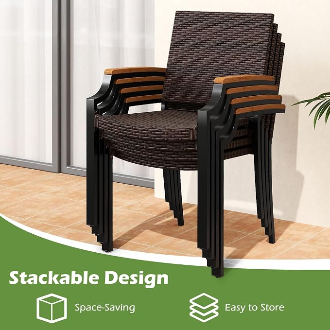 Tangkula 9 Piece Patio Dining Set, 79” Rectangular Outdoor Dining Table - Image 5