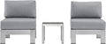 Modway Shore 3-Piece Aluminum Outdoor Patio Furniture Set in Silver Gray by Modway