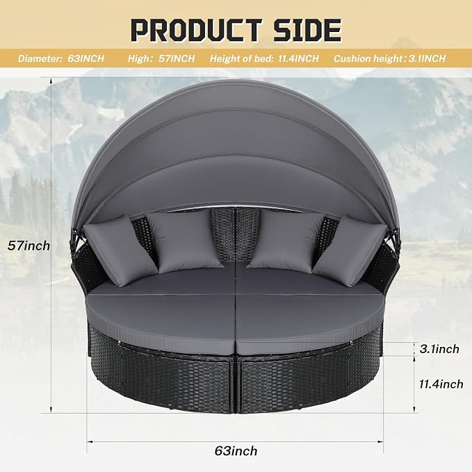 Incbruce Patio Round Daybed - Image 2