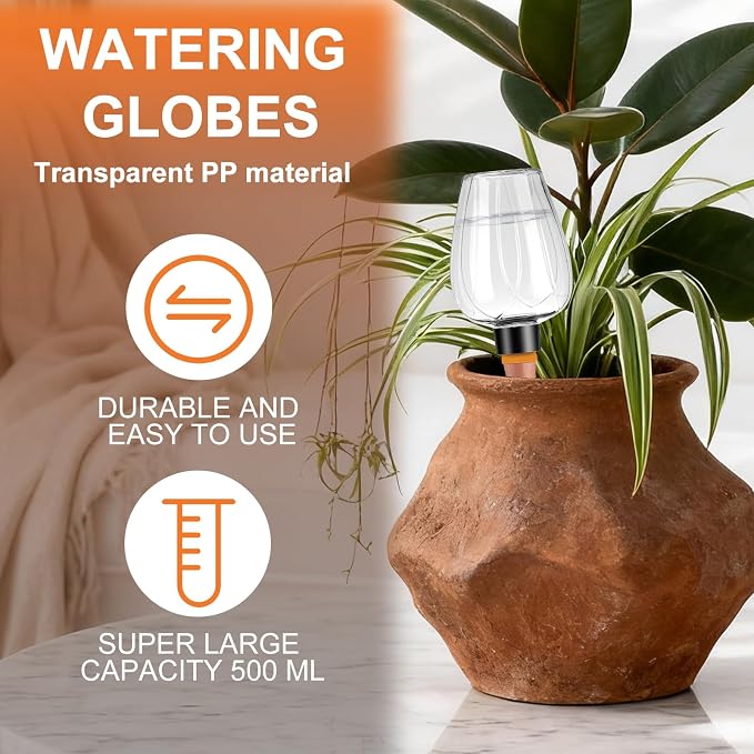 8 Pcs Plant Watering Globes Self Watering Planter Insert Plants Top Fill Water - Image 5
