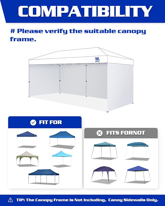 10x20ft Canopy Sidewalls fit 10x20ft Pop Up Tent, Waterproof 99% UV Protection - Image 6