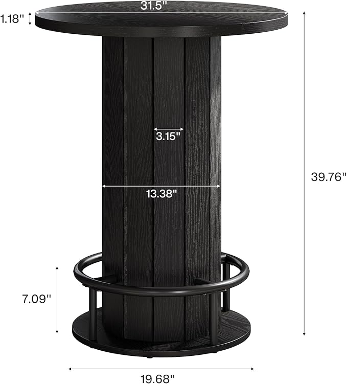 Tribesigns Round Dining Table Set of 2, Bar Height Commercial Kitchen Table - Image 2