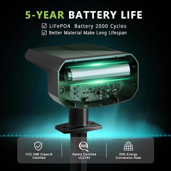DAMINY Color Changing Solar Spot Lights 9 Lighting Modes, Outdoor Waterproof - Image 3