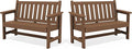 SERWALL Outdoor Bench, HDPE Outdoor Benches Weatherproof, 2-Person Garden Bench by SERWALL