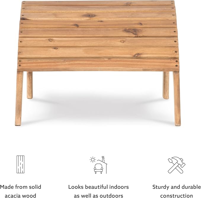 Linon Home Dcor Linon Adirondack Woodstock Ottoman, Teak Stain, 21.6"W x - Image 15