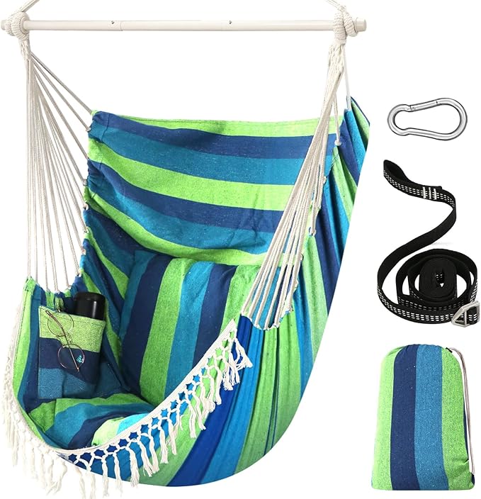 Chihee Hammock Chair Hanging Swing Max 500 Lbs 2 Cushions Included Metal by Chihee