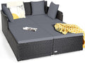 HAPPYGRILL Outdoor Rattan Daybed Patio Loveseat Sofa Set by HAPPYGRILL