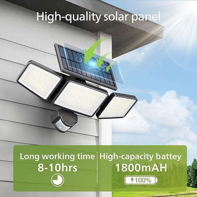 Philips Solar Security Light Outdoor Light 302 LEDs 1200lm，Solar-Powered - Image 6