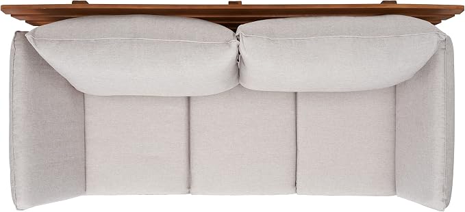 SAFAVIEH Outdoor Collection Emely Natural Acacia Wood/Grey Expandable Loveseat - Image 8