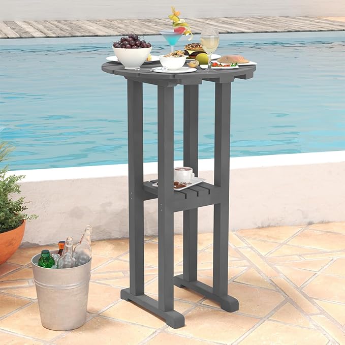 Sundale Outdoor 39 Inches Height Adirondack Bar Table, Patio HDPE Pub Height - Image 2