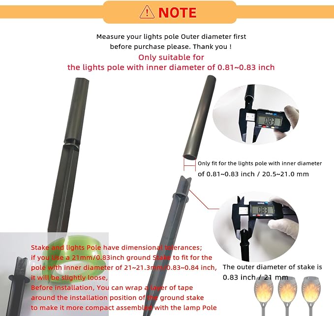 9 Pack Solar Light Stakes Replacement, Flickering Flame ABS Reinforced Ground - Image 2