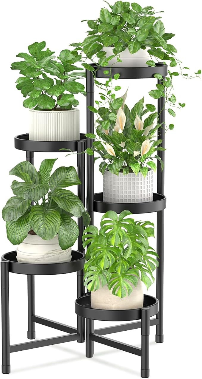 iDavosic.ly Plant Stand Indoor Outdoor, 5 Tier Corner Metal Flower Display by iDavosicly
