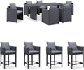 PURPLE LEAF 7-Piece Patio Conversation Set Olefin Cushions Outdoor Rectangular by PURPLELEAF