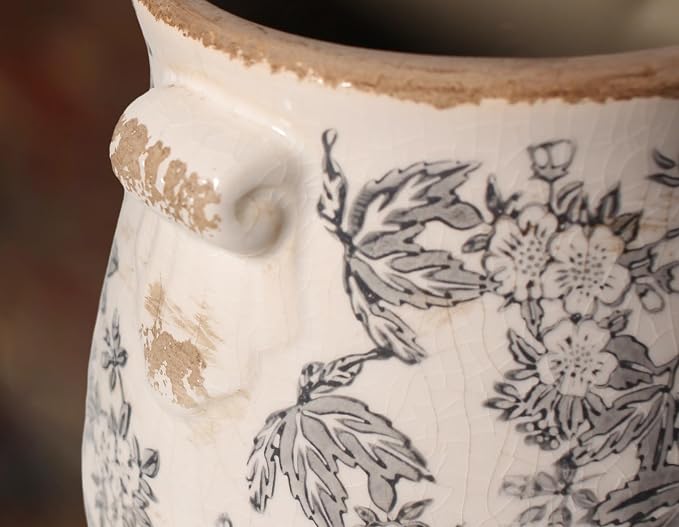 Rustic Farmhouse Ceramic Flower Pots, Vintage Antique Planters & Vase - Image 3